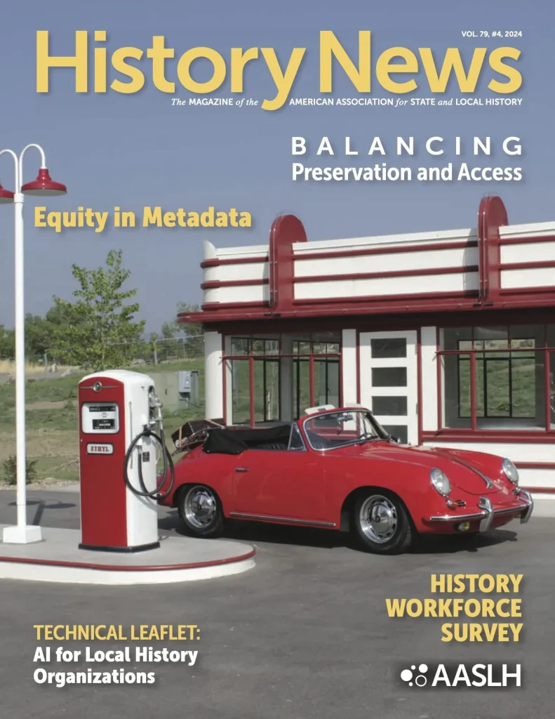 Cover image for the AASLH technical leaflet "Equity in Metadata: AI for Local History Organizations"