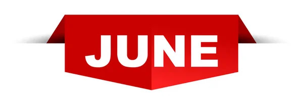 The word “June” on a red ribbon.