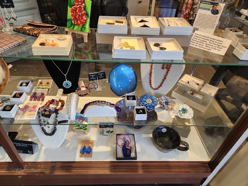 Handmade gifts displayed in the museum gift shop