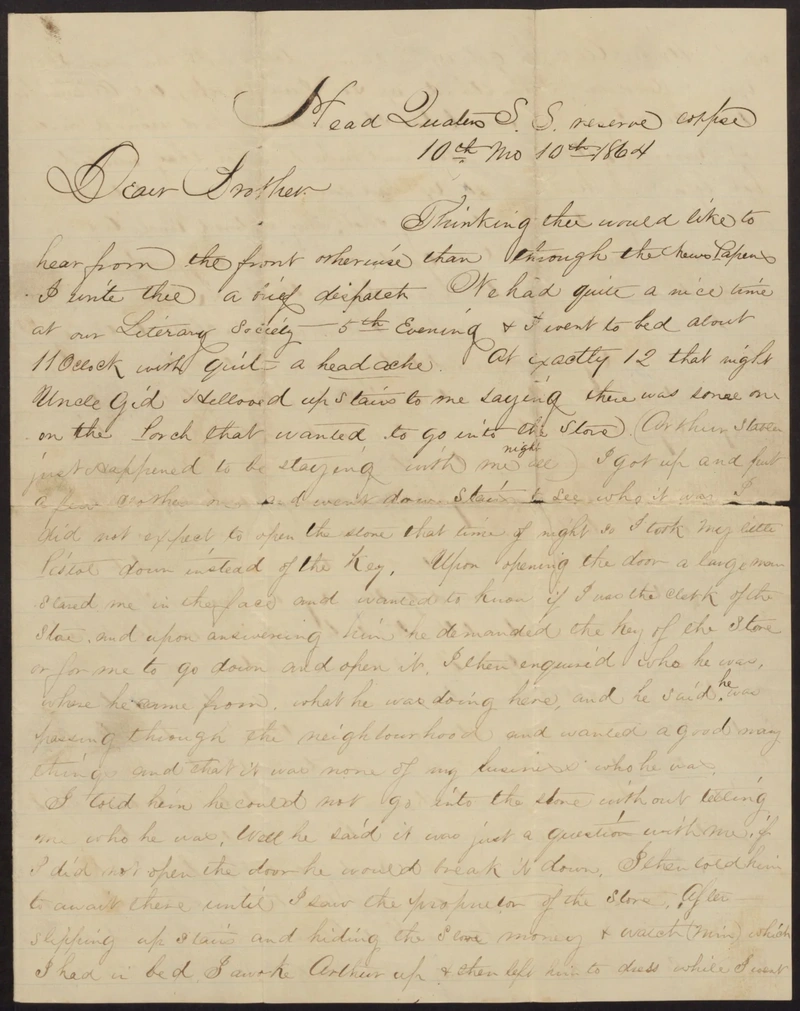 A handwritten archival letter