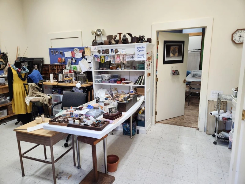 Artist studio interior and furnishings